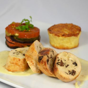 Ballotine de volaille en cœur de morilles et Comté