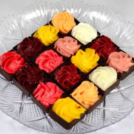 Sorbets assortis en mini coques chocolat 16 pièces